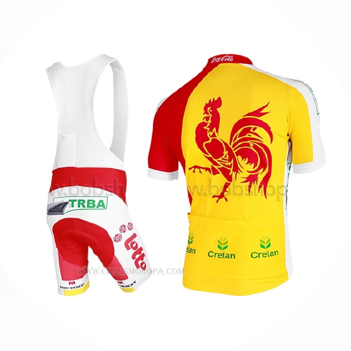 2013 Ropa Ciclismo Wallonie Bruxelles Amarillo Rojo Mangas Corta y Culotte Corto